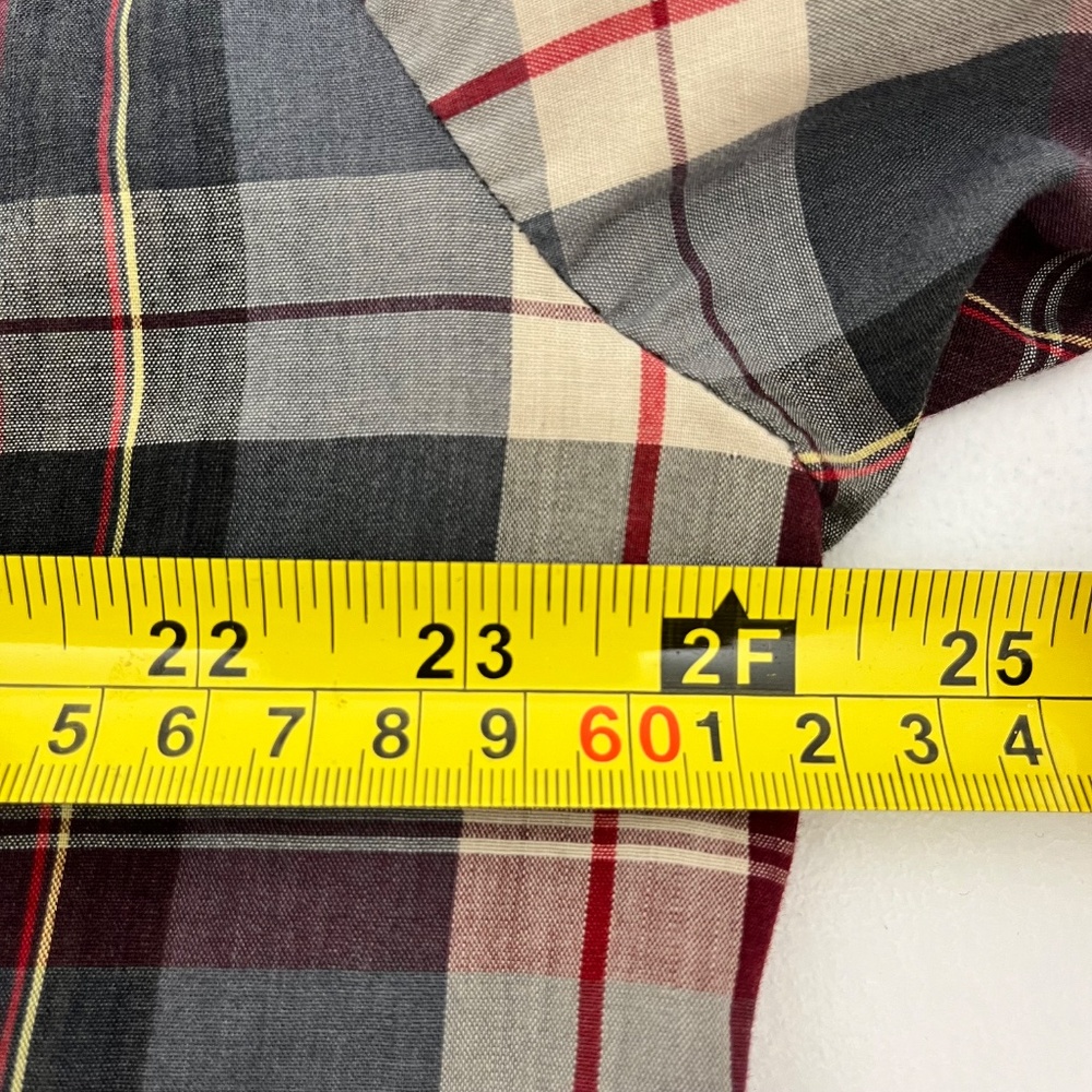 The Ely Plains Men's Western Shirt in size L features a red and gray plaid patte - Picture 6 of 8